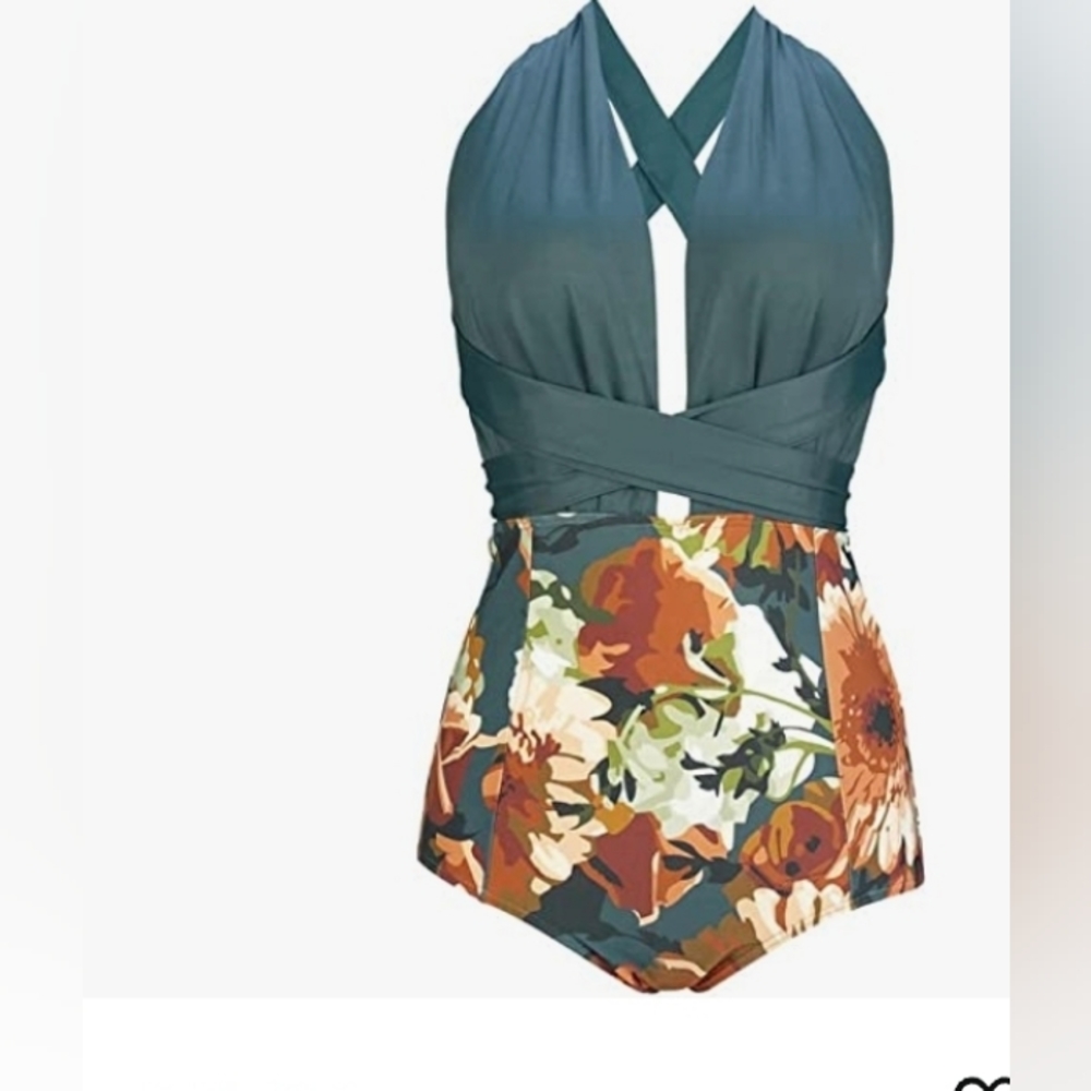 COCOSHIP Retro One Piece Backless Bather Swimsuit High Waisted (item30)